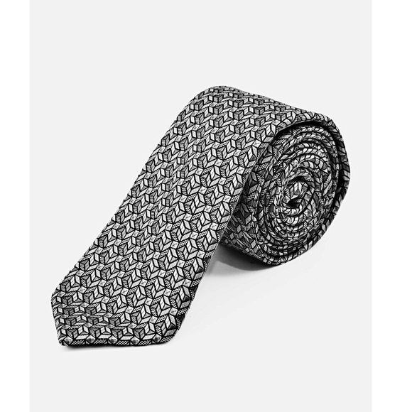 ALFANI Coen Geo Neck Tie in Charcoal, New with Tag - Picture 1 of 6